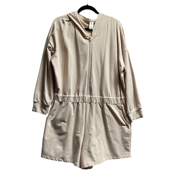 Smash and Tess Cotton Malibu Cinch Bestie Shorty Hoodie Beige Romper size XL - Picture 3 of 16